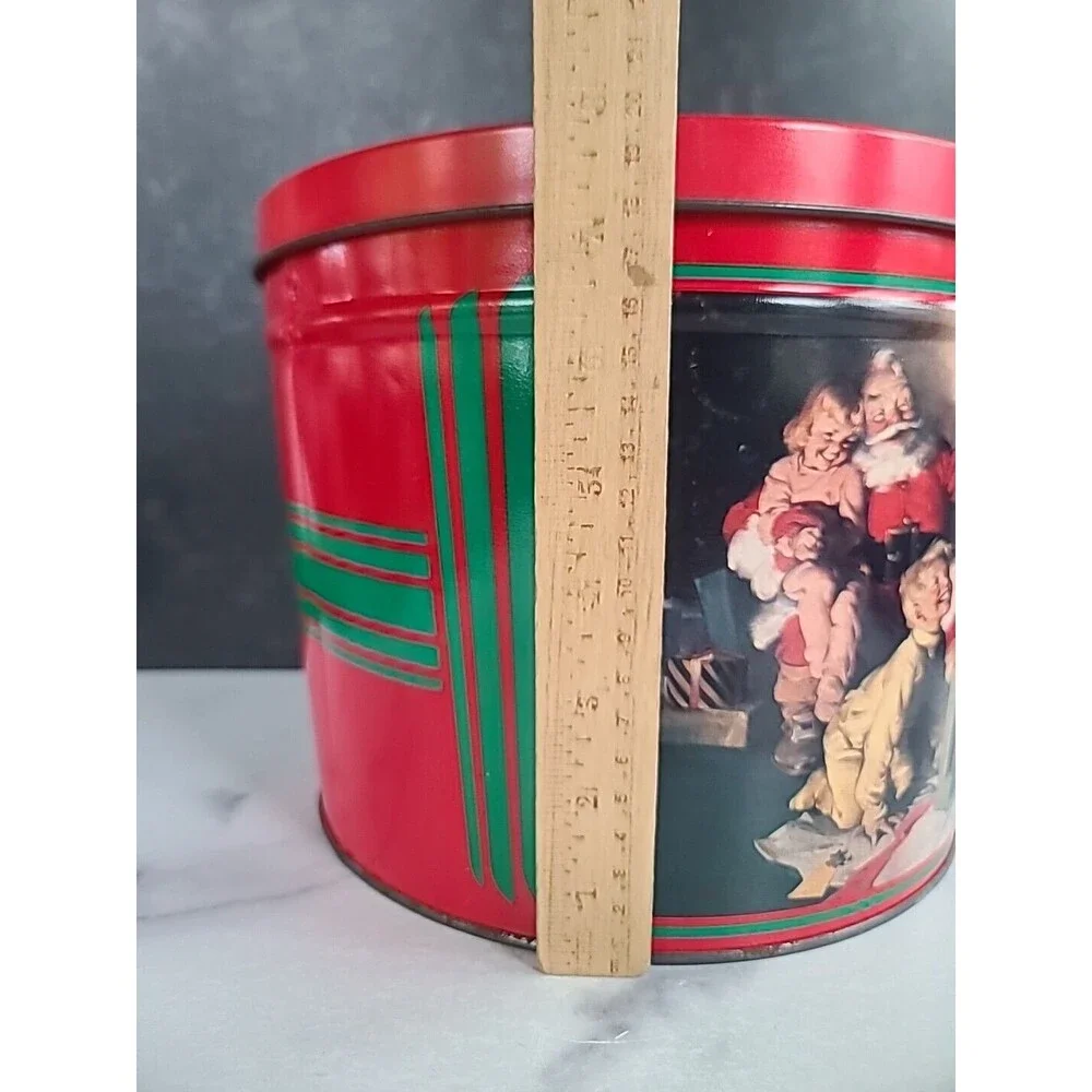 Vintage Empty Coca-Cola Santa Tin Large